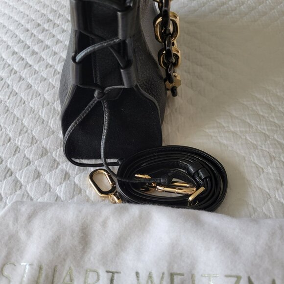 Stuart Weitzman Black Zoey Convertible Handbag/Crossbody - Picture 3 of 3